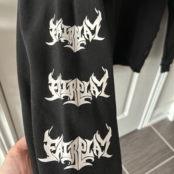 Fairplay Men’s Black High Neck Long Sleeve Graphic Shirt Sweater - Picture 4 of 6